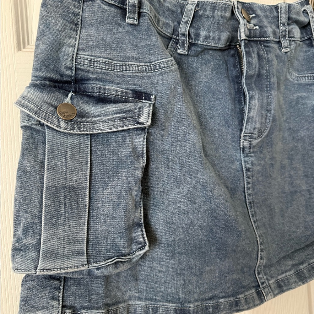 Denim Cargo Women Skirt - Picture 3 of 5